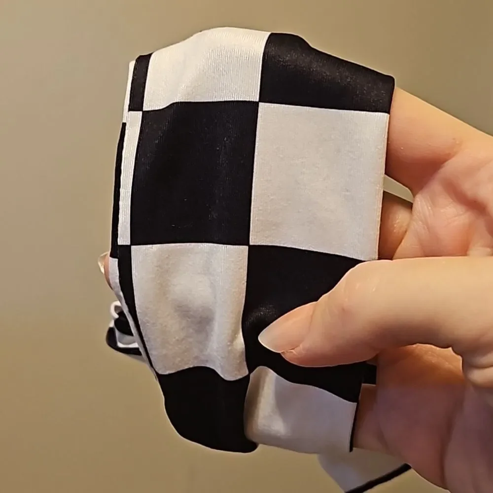 Baby Bow Adjustable Checkered Headband NEW